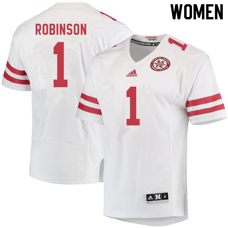 Women #1 Wan'Dale Robinson Nebraska Cornhuskers College Football Jerseys Sale-White